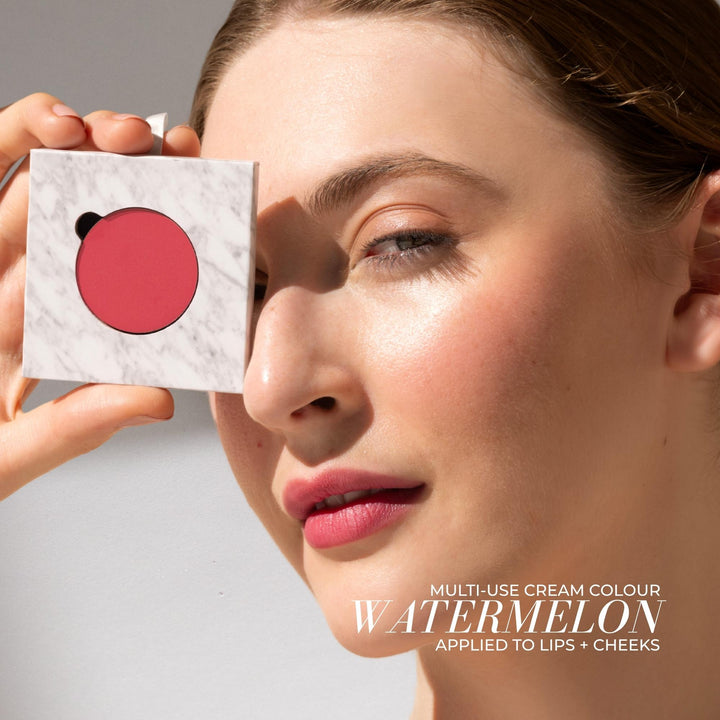 Fitglow Beauty Multi-Use Pressed + Cream Color | Skincare-infused Color Eyeshadow + Blush + Brow + Illuminator + Corrector