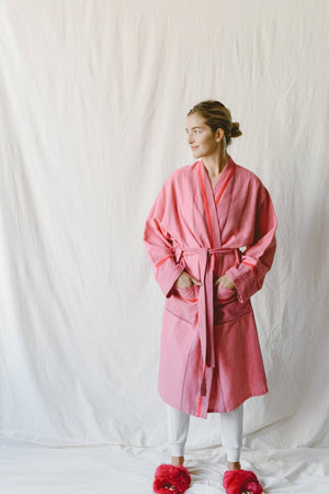 HOME & LOFT Gypsy Pink Tribeca Long Bathrobe | Size Small