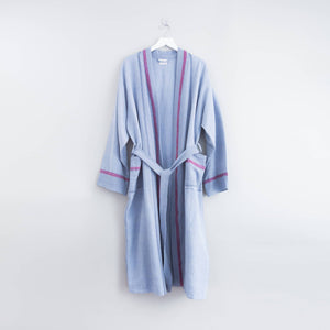 HOME & LOFT Denim Wash Tribeca Long Bathrobe | Size Small