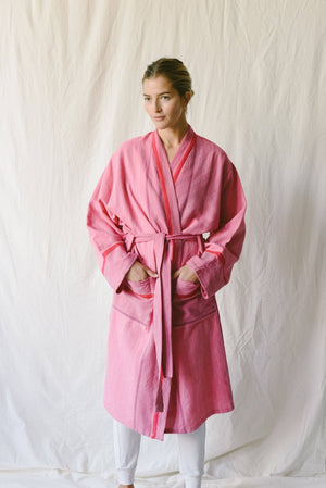 HOME & LOFT Gypsy Pink Tribeca Long Bathrobe | Size Medium