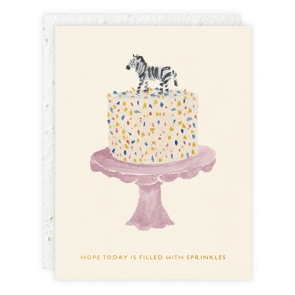 Seedlings Zebra Cake | Birthday Card