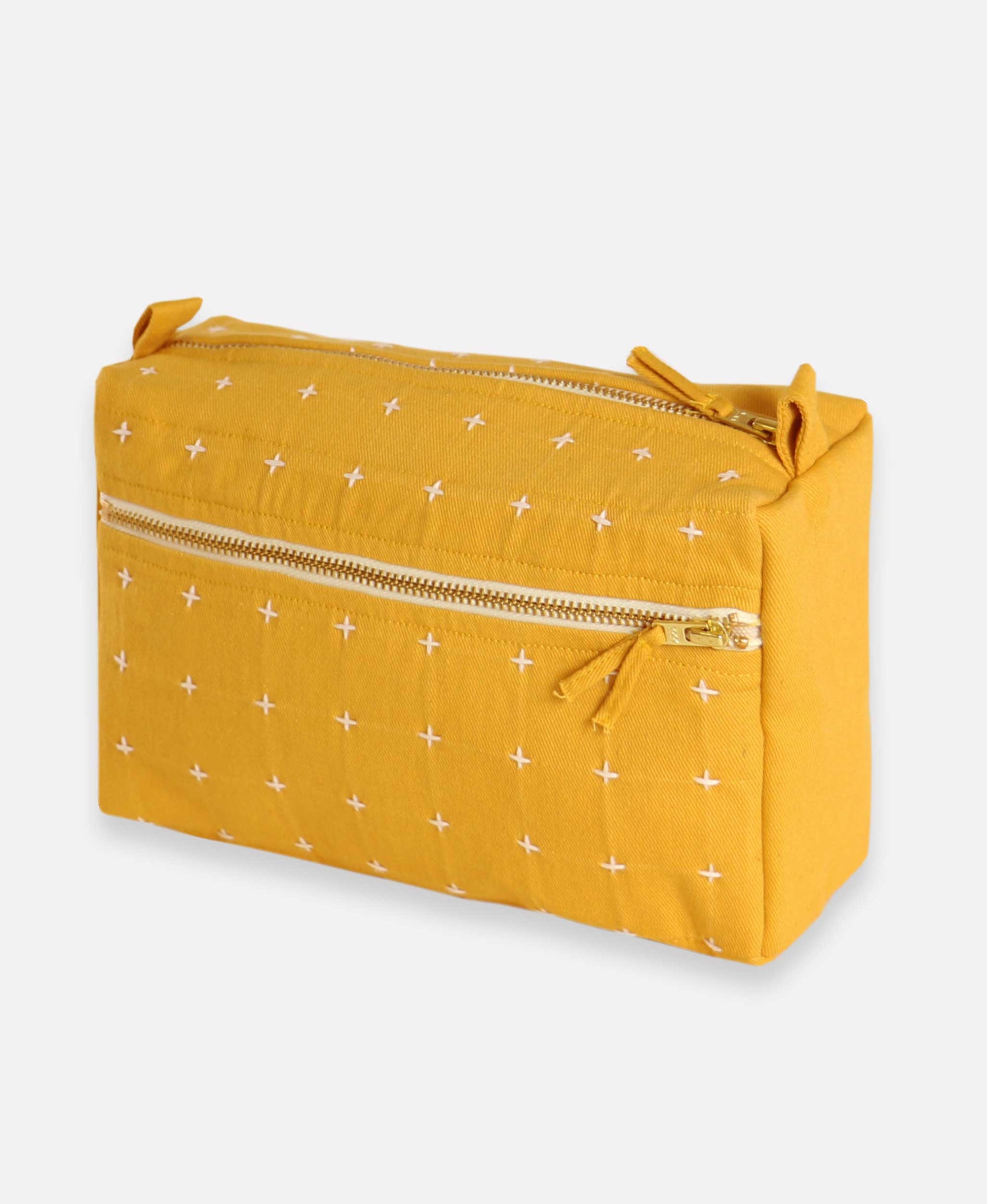 Anchal Cross-Stitch Toiletry Bag | Mustard
