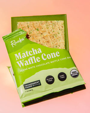 Raaka Chocolate | Matcha White Chocolate Organic Waffle Cone Bar