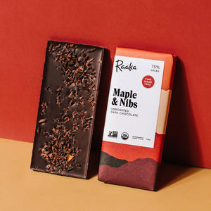 Raaka Chocolate | 75% Maple & Nibs Organic Chocolate Bar