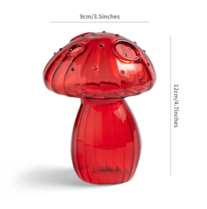 IVORE.GROUP Mini Glass Mushroom Bud Vase | Red