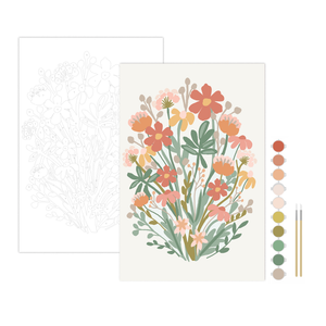 Breathe People - Wildflowers Meditative Art Paint by Number Kit: Kit + Magnetic Frame