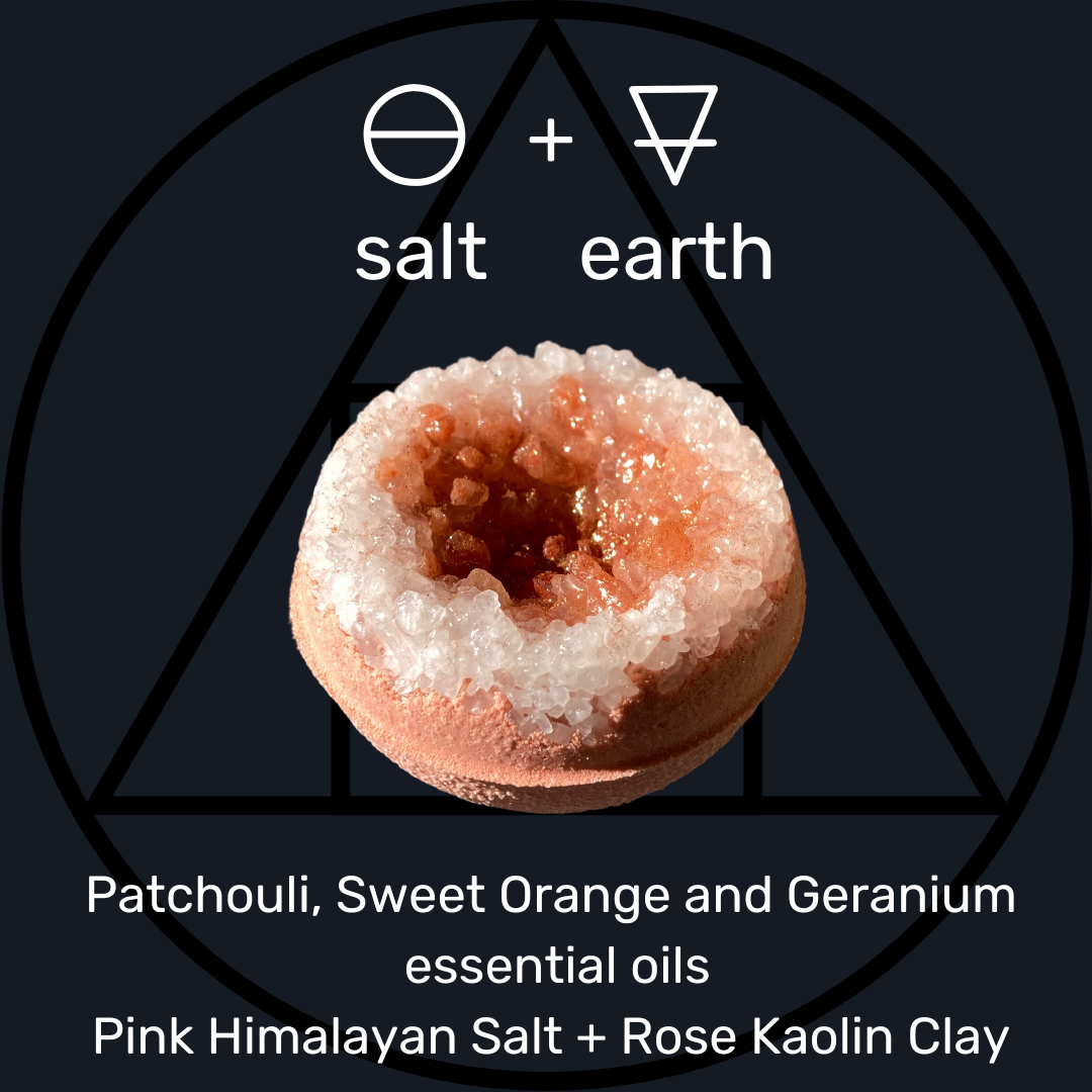 Archaeus Apothecary Salt + Clay Geode Bath Bomb Rose Himalayan