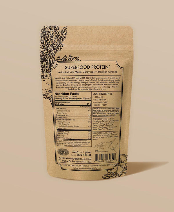 Anima Mundi Chocolate Protein Superfood Powder | organic + adaptogenic