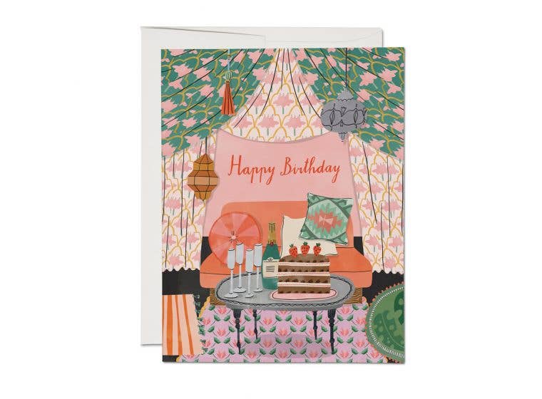 Red Cap Cards - Nomad Tent birthday greeting card