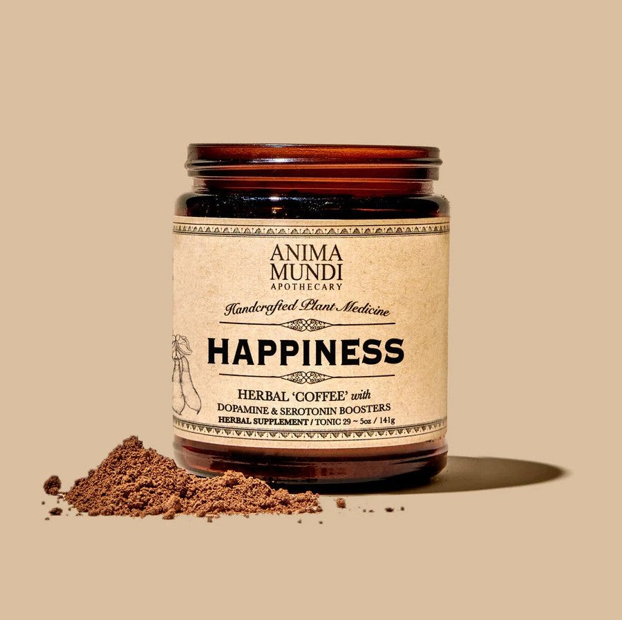 Anima Mundi Happiness Powder | Herbal "Coffee" with Adaptogenic Mood Boosters ~ 5oz