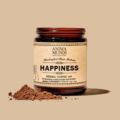 Anima Mundi Happiness Powder | Herbal "Coffee" with Adaptogenic Mood Boosters ~ 5oz