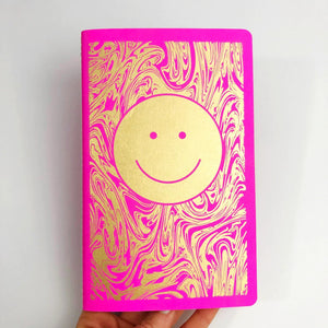 The Rainbow Vision ~ Smiley Dot Grid Notebook ~ Fuchsia Pink