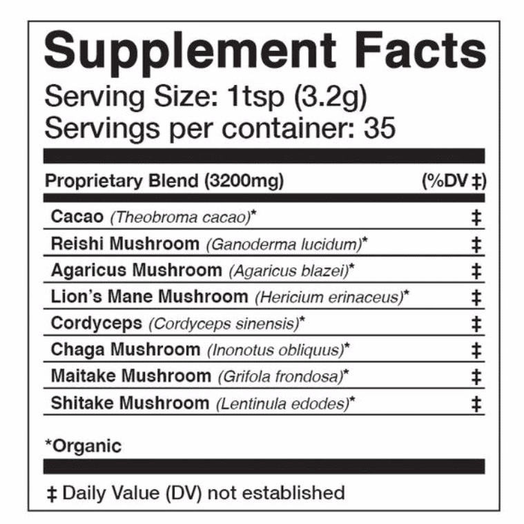 Anima Mundi ADAPTOGENIC IMMORTALITY : ORGANIC 7 MUSHROOMS + HEIRLOOM CACAO