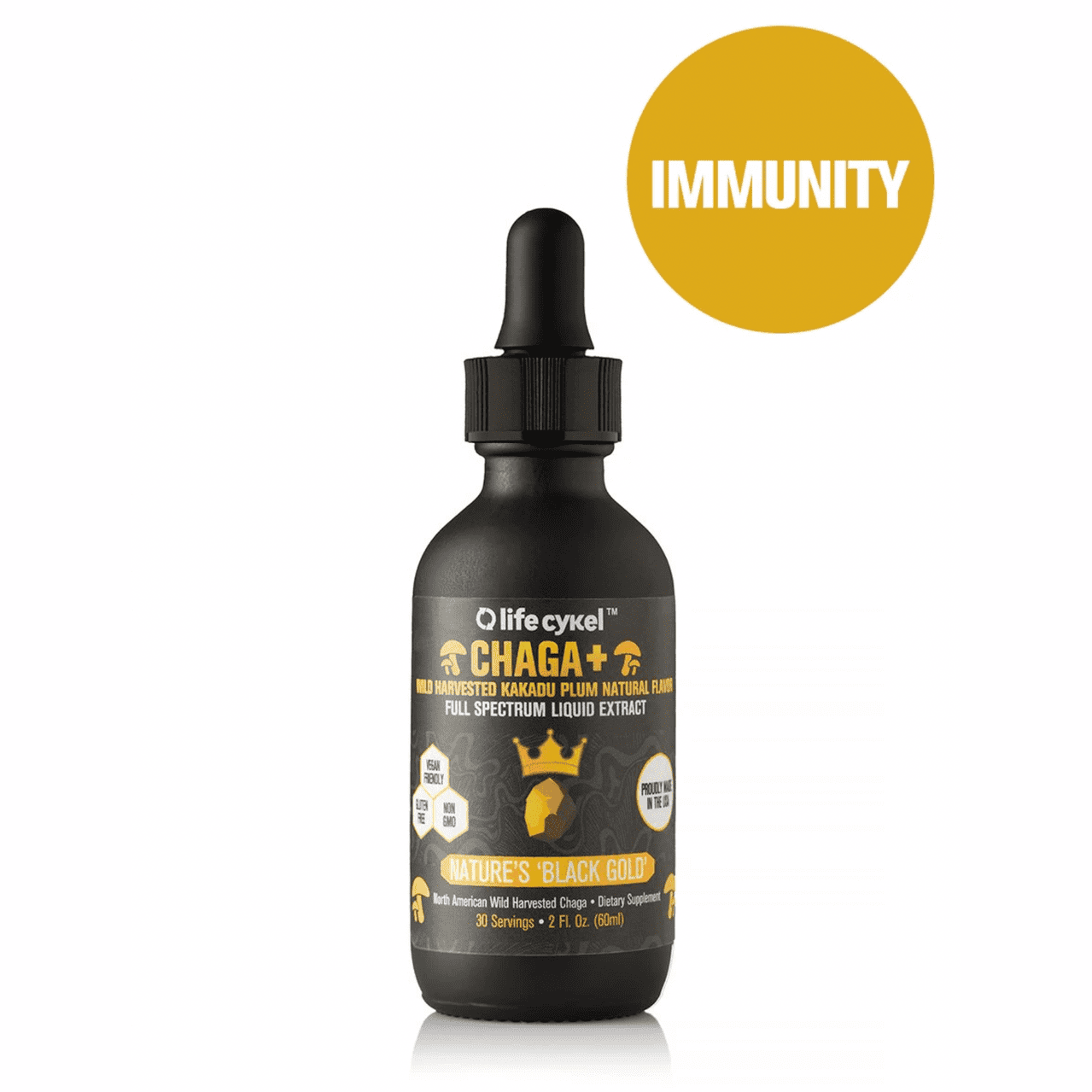 Life Cykel Mushrooms ~ Chaga+ Liquid Double Extract 60 ml