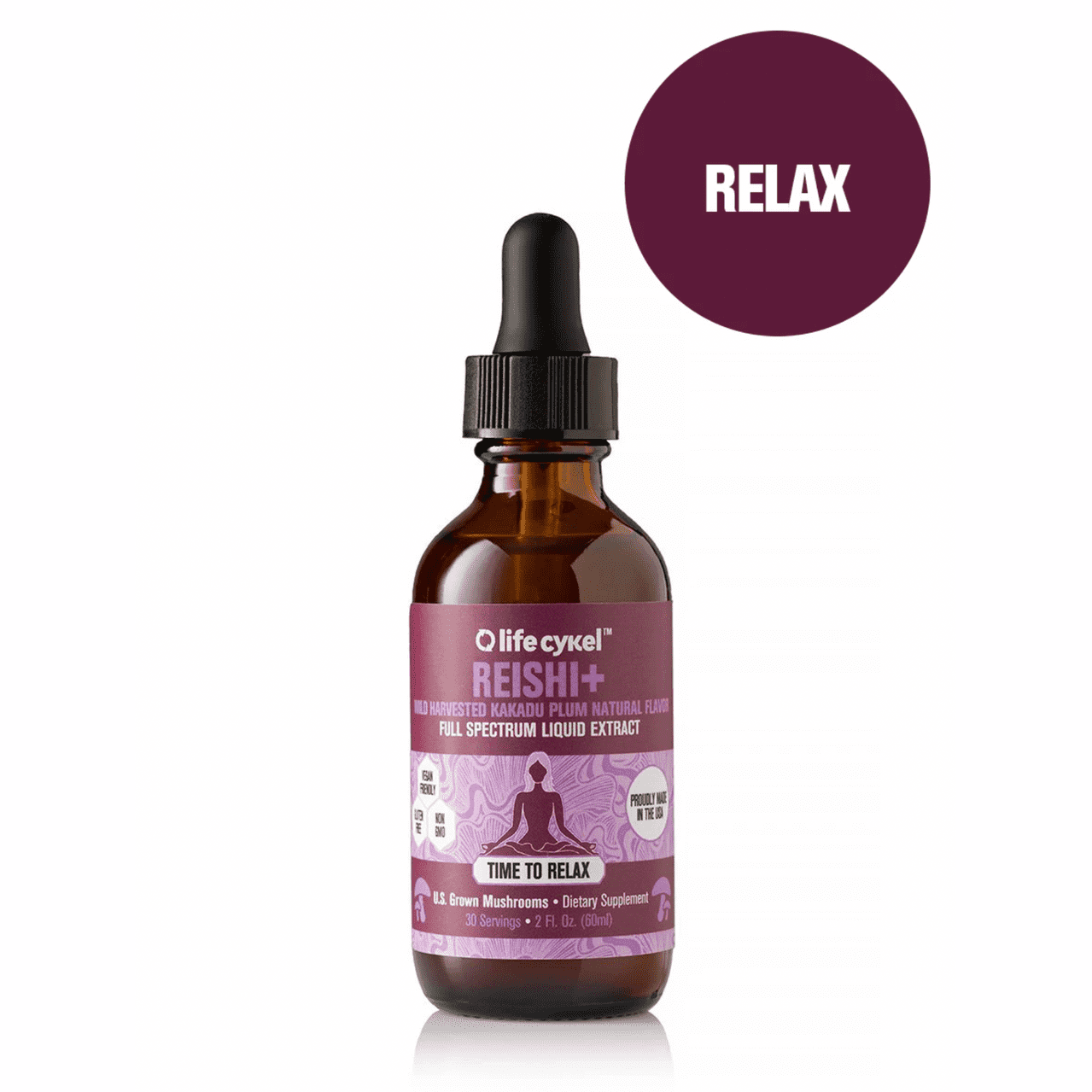 Life Cykel Mushrooms ~ Reishi+ Liquid Double Extract 60 ml