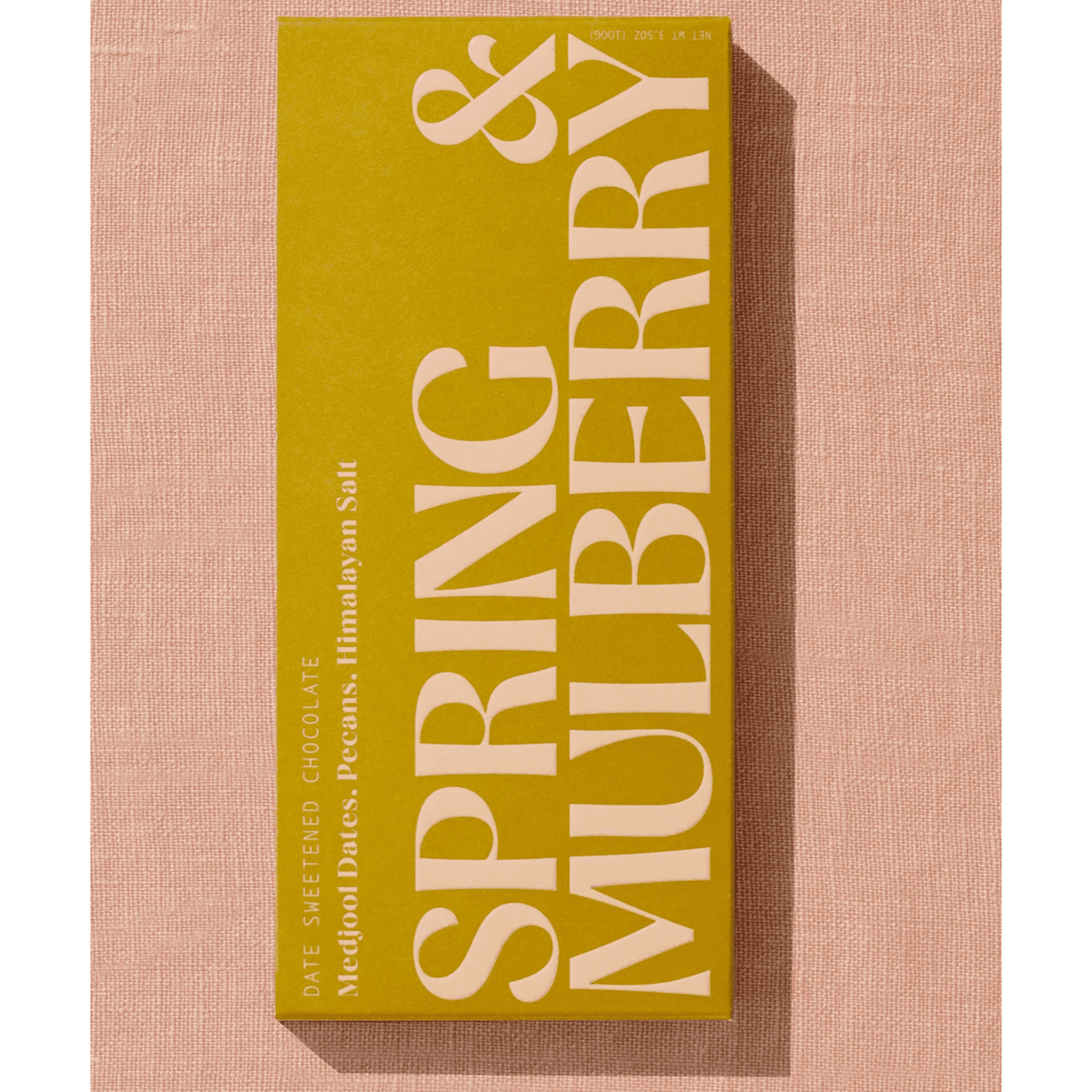 Spring & Mulberry Date Sweetened Chocolate Bar ~ Madijool Dates, Pecans, Himalayan Salt