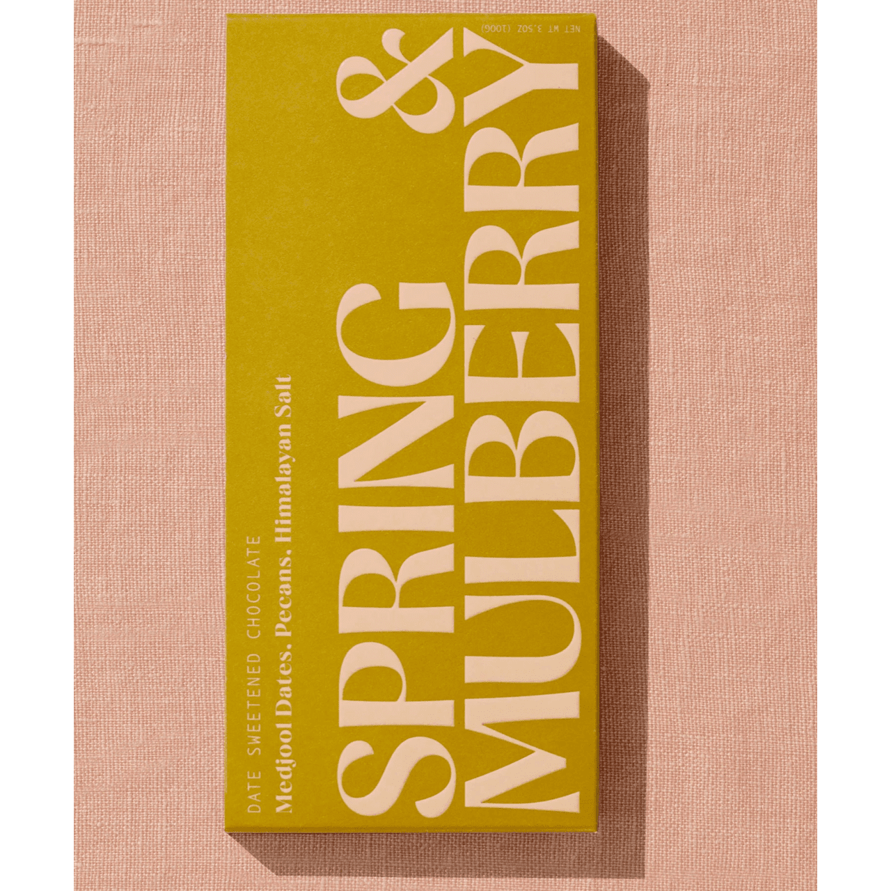 Spring & Mulberry Date Sweetened Chocolate Bar ~ Madijool Dates, Pecans, Himalayan Salt