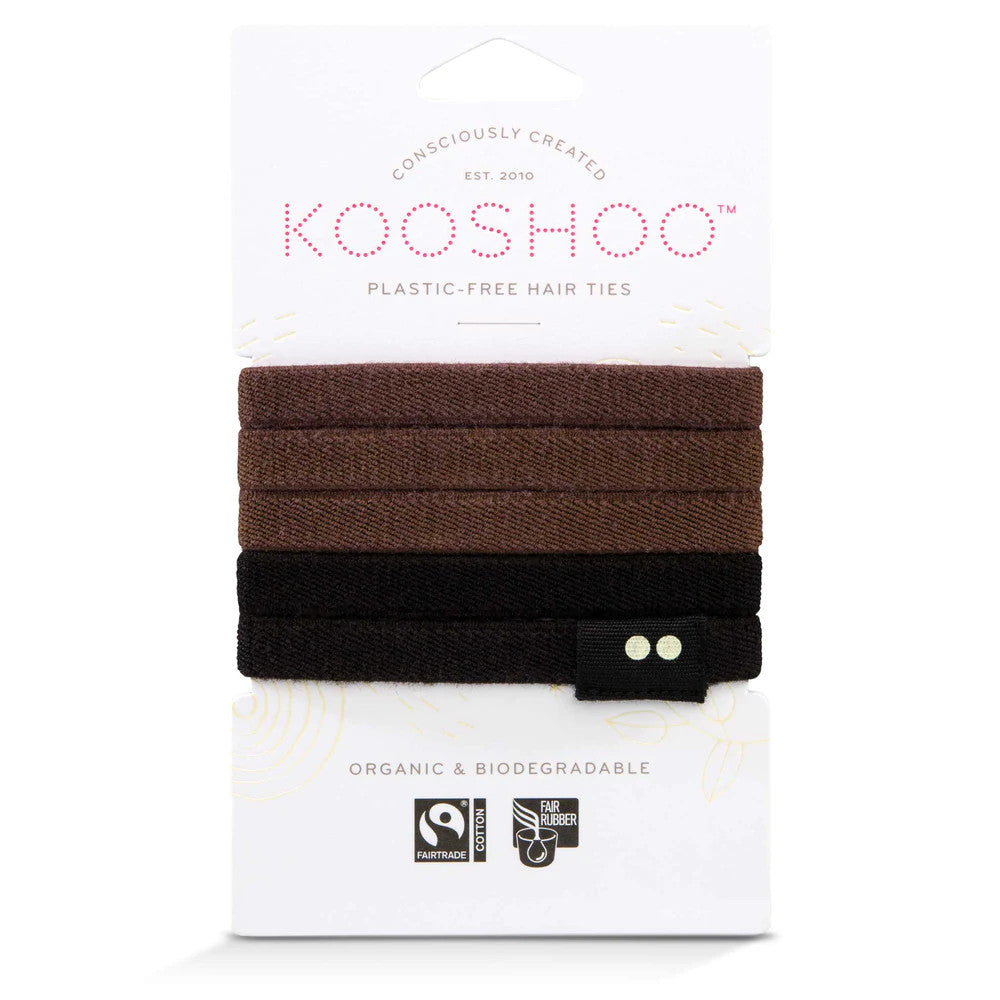Kooshoo Plastic-free Hair Ties ~ Brown/Black